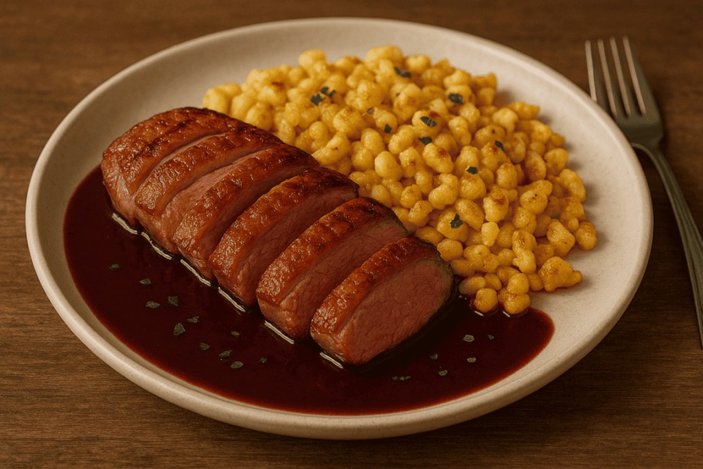 Magret de canard spaetzles